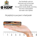 Kent A OT Small Double Tooth Hair Pocket Comb, Fine/Wide Tooth Comb For Hair, Beard and Mustache, Coarse/Fine Hair Grooming Comb for Men, Women and Kids. Saw Cut Hand Polished. Handmade in England KENT