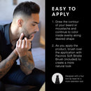 Pacinos Beard Pencil Filler - Water Proof, Long Lasting Coverage & Natural Finish - Beard, Moustache & Eyebrows - Micro-Fork Tip for Seamless Application - Includes Bristle Brush for Blending (Black) Pacinos