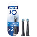 Oral-B iO Ultimate Clean Electric Toothbrush Head, Twisted & Angled Bristles for Deeper Plaque Removal, Pack of 2, Black Oral-B