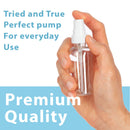 2 oz / 60 ml Clear Plastic PET Boston Round Bottle (BPA Free) with White Treatment Pump (6 pack) JUVITUS