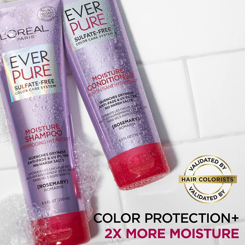 L'Oreal Paris EverPure Moisture Sulfate Free Shampoo and Conditioner with Rosemary Botanical, for Dry Hair, Color Treated Hair, 1 kit L'Oreal Paris