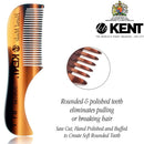 Kent 81T Tortoiseshell / Graphite X-Small Men's Beard and Mustache Pocket Comb, Fine Toothed Pocket Size for Facial Hair Grooming. Saw-cut of Cellulose Acetate, Hand Polished. Hand-Made in England KENT