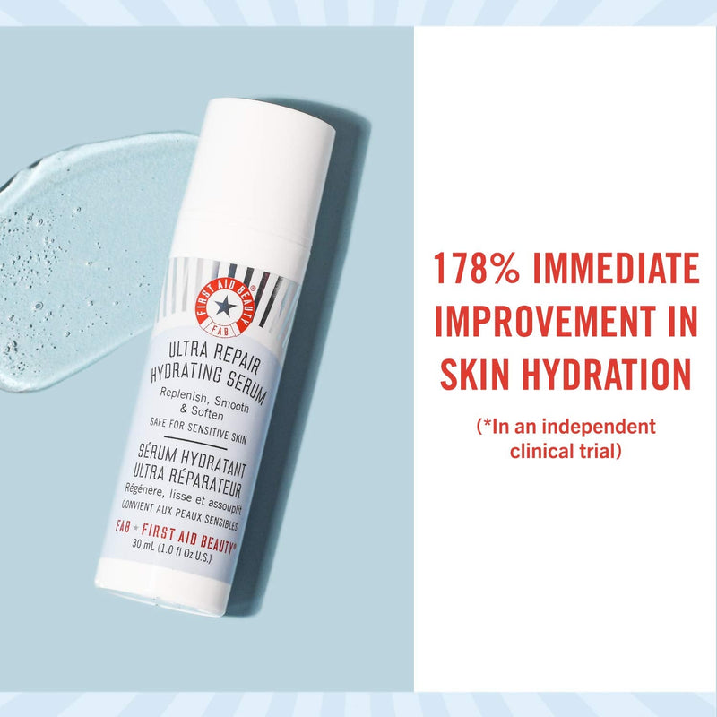 First Aid Beauty Ultra Repair Hydrating Serum with Hyaluronic Acid, Anti-Aging Face Serum for Sensitive Skin, 1.7 Ounces First Aid Beauty