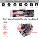 YBSHIN Boho Hair Bands African Buttons Headbands Floral Hair Wraps Turban Hair Scarfs Yoga Hair Wears Elastic Hair Bands with Printed Mouth Cover Headpieces for Women and Girls (Pink camouflage) YBSHIN