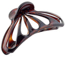 Parcelona French Set of 2 Small Black and Shell Rain Drop 2 3/4 Inch Celluloid Shell Claw Jaw Hair Clip Parcelona