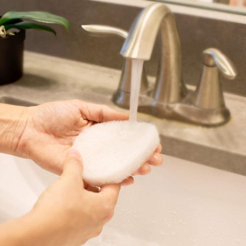 10 Pack Facial Sponge For Daily Deep Cleansing And Regular Exfoliating - Regular Buff Puff Style Exfoliating Pads Perfect Puf For Removing Dead Skin, Dirt & Makeup - Normal to Oily - Made In The USA IMPRESA