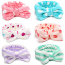 IVARYSS Makeup Headband, 6 Pcs Microfiber Soft Fuzzy Spa Headband for Washing Face, Cosmetic Facial Shower Head Wraps, Cute Colorful Bow Hair Band for Women and Girls (Color B) IVARYSS Store