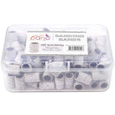 PANA 100 Pieces Nail Sanding Bands Professional Nail Manicure Great Fit for Nail Drill Bits for Acrylic Nails (180 Grit, Zebra) PANA
