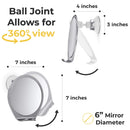 HoneyBull Shower Mirror Fogless for Shaving - with Suction, Razor Holder for Shower & Swivel, Mirrors, Shower Accessories, Bathroom Mirror, Bathroom Accessories, Holds Razors for Men (Chrome) HONEYBULL