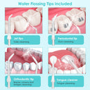 Cordless Water Flosser H2oflossTeeth Pick, [2020 Newest] High Pulse Rechargable Portable Oral Irrigator for Travel, Braces & Bridges Care, IPX7 Waterproof with 5 Interchangeable Jet Tips, White H20floss