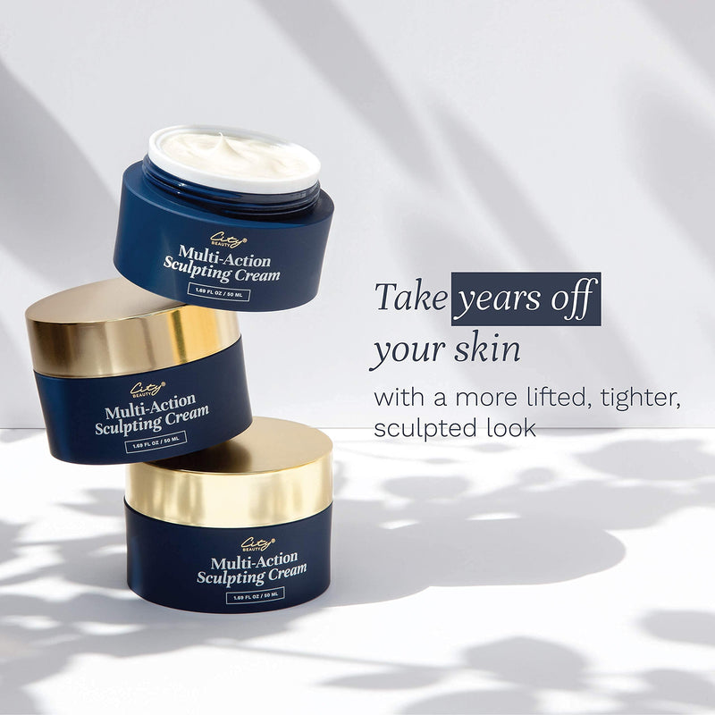 City Beauty Multi-Action Sculpting Cream - Lift & Tighten - Firming Cream for Loose, Sagging Skin - Solution for Jowls & Saggy Jawline - Cruelty-Free Skin Care City Beauty