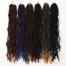 Nu Faux Locs Crochet Hair 18 Inch Soft Locs Crochet Braids Curly Wavy Goddess Locs Pre-loop Crochet Braids 100% Natural African Roots Synthetic Fiber Faux Locs (18inch(1 pack), 4