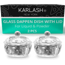 Karlash Nail Art Acrylic Liquid Powder Dappen Dish With Lid Clear Glass Crystal Cup Glassware Tools Glass Dappen Dish Nail Crystal Bowl Glass… (Pack of 2) Karlash Store