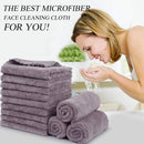 SUNLAND Microfiber Face Makeup Remover Cloth Reusable Facial Cleansing Towel Ultra Soft Face Washcloth 11inchx 11inch (12pack, dpurple) SUNLAND Store