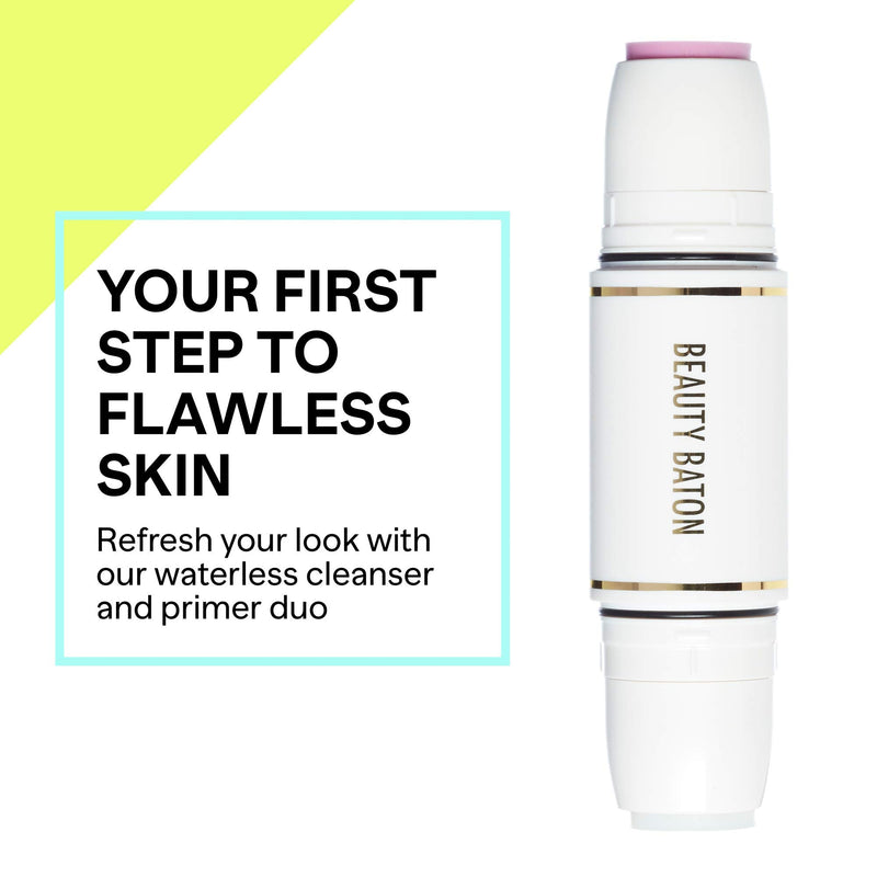 Ready Set Jet Cleanse and Prime Beauty Baton – Multi-Functional & Customizable Waterless Cleanser & Blurring Primer to Cleanse and Diminish the Appearance of Wrinkles & Pores for Flawless Skin – 8.5 g Ready Set Jet