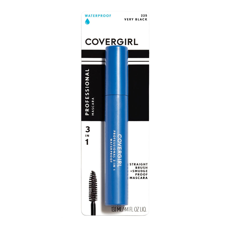 COVERGIRL Professional 3-in-1 Waterproof Mascara, Very Black 225, (Packaging May Vary), 0.3 Fl Oz (Pack of 1) COVERGIRL