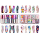 Makartt Nail Foil Nail Art Foil Glue Gel with Rose Flowers Metal Foil Stickers Set Nail Prints Transfer Tips Foil Kit Nail Art Accessories Manicure DIY 15ML 20PCS (2.5cm100cm) Nail Lamp Required Makartt