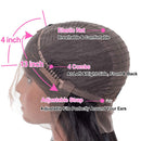 ISEE Hair Transparent Lace Front Wigs Human Hair 10A Brazilian Straight Human Hair Wigs for Black Women Pre Plucked with Baby Hair Bleached Knots 150% Density (13 x 4 Lace Front, 14inch) ISEE