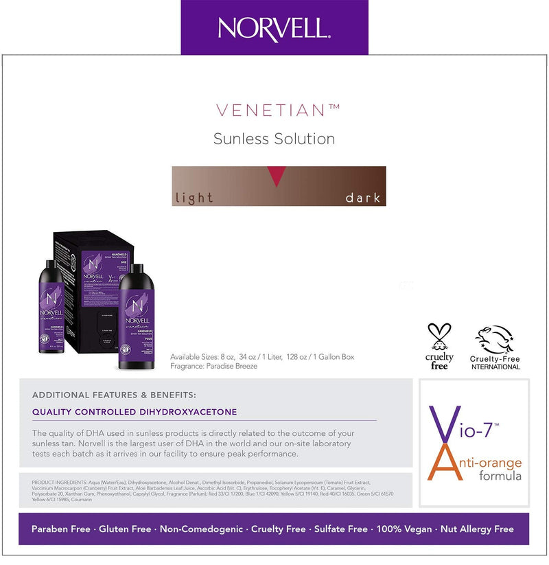 Norvell Premium Professional Sunless Tanning Spray Tan Solution - Venetian, 8 fl.oz. Norvell