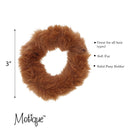 Small Fuzzy Fur Scrunchies Furry Pony Holder - Set of 2 - Tan Motique Accessories