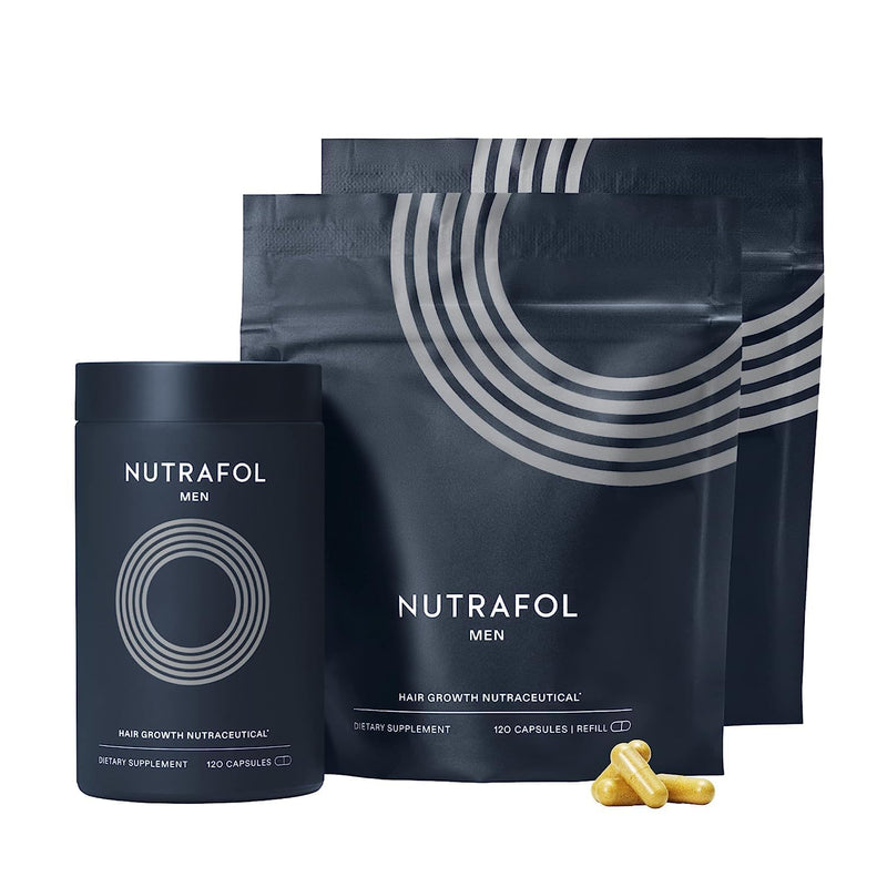 Nutrafol Men's Hair Growth Supplements, Clinically Tested for Visibly Thicker Hair and Scalp Coverage, Dermatologist Recommended - 3 Month Supply, Pack of 3 Infinity Warehouse