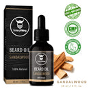 Sandalwood Beard Oil (Large 2 oz) - 100% Natural Beard Conditioner with Organic Tea Tree, Argan and Jojoba Oil with Sandal Wood Scent - Softens, Smooths, and Strengthens Beard Growth by Striking Viking Striking Viking Store