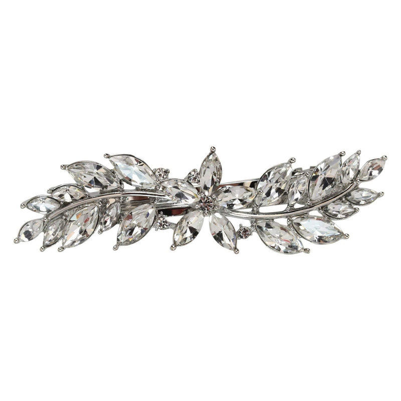 Faship Gorgeous Clear Rhinestone Crystal Small Flower Barrette Clip Faship