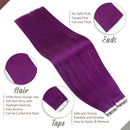 Ugeat Real Human Hair Extensions Tape in 12 inch Glue on Hair Extensions Remy Human Hair Extensions
