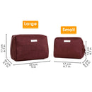 Large Makeup Bag Zipper Pouch Travel Cosmetic Organizer for Women and Girls (Large, Red) Narwey