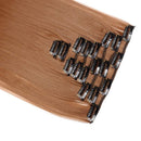Clip In On Hair Extension 8pcs 18Clips 23" Straight Light Auburn Synthetic Heat Resistant Hairpieces Full Head Curly Straight For Women Girls(23" Straight, Light Auburn) S-noilite Store