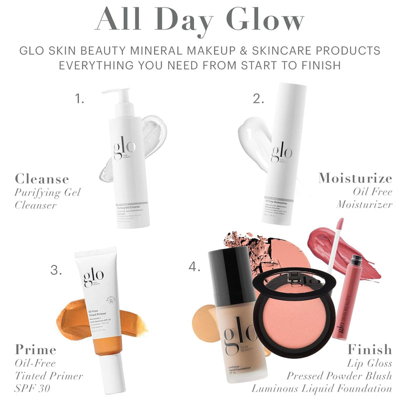 Glo Skin Beauty Luminous Liquid Mineral Foundation Makeup with SPF 18 (Café) - Improves Uneven Skin Tone, Smooths & Corrects Imperfections, Sheer to Medium Coverage, Dewy Finish Infinity Warehouse