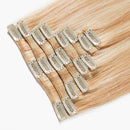 MY-LADY Clip in 100% Remy Human Hair Extensions Highlighted Highlight Full Head 8pcs 18clips Short Soft Silky Straight 10" / 10 inch 70g,