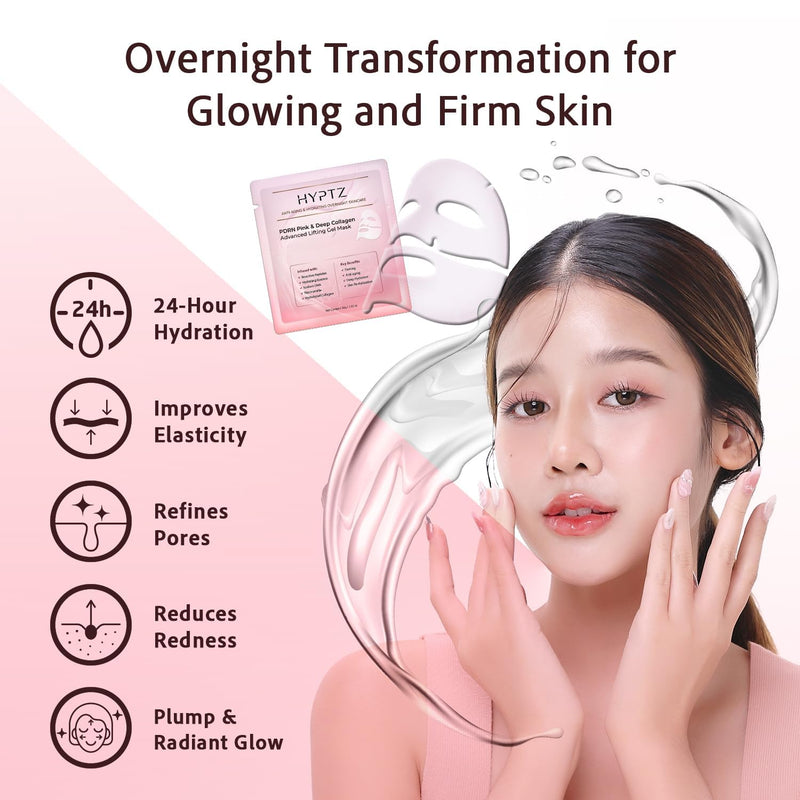 Salmon DNA PDRN Collagen Face Mask – Korean Skincare Hydrogel Overnight Collagen Face Mask for Glass Skin – Lifting, Firming, Moisturizing & Pore Refining – 4 Jelly Masks for Women and Men Infinity Warehouse