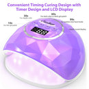 UV Light for Nails Lamp - Easkep 86W UV LED Nail Lamp Gel Nail Polish Curing Dryer for Salon 4 Timer Setting Auto Sensor Machine Purple Easkep