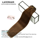 Lacer Hair Extensions Clip In Real Human Hair Extensions 120g 7 Pieces Silky Straight Weft Remy Human Hair Clip in Hair Extensions Chocolate Brown
