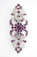 Faship Gorgeous Purple Crystal Hearts And Floral Hair Barrette Faship