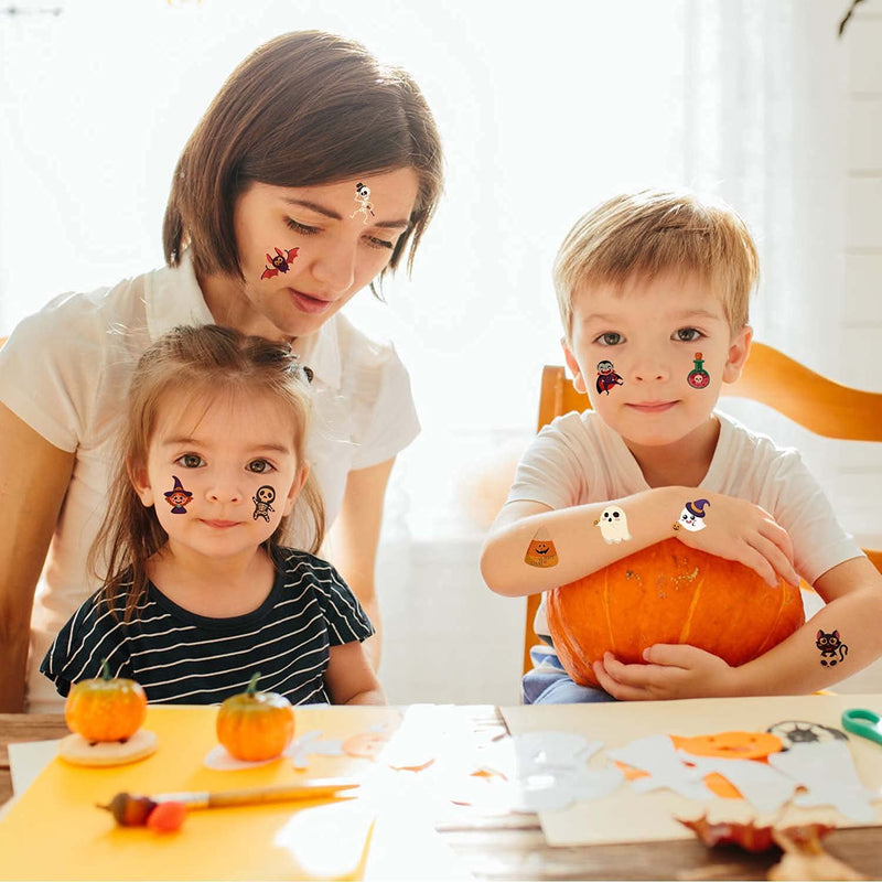 FINGOOO Halloween Temporary Tattoos for Kids Adult,120 Pieces Halloween Tattoo Waterproof Halloween Party Favor Goodie Bag(20 Styles) FINGOOO