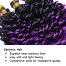 SEGO Jerry Curl Crochet Hair Bundles Marlybob Crochet Hair 8 Inch Kinky Curly Water Wave Crochet Hair Ombre Braids For Black Women Bohemian Curl Crochet Hair Extension Black to Purple 9 Bundle SEGO