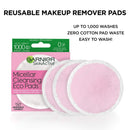 Garnier SkinActive Micellar Cleansing Eco Pads, Ultra-soft Reusable Microfiber Pad, 3 Count Garnier SkinActive