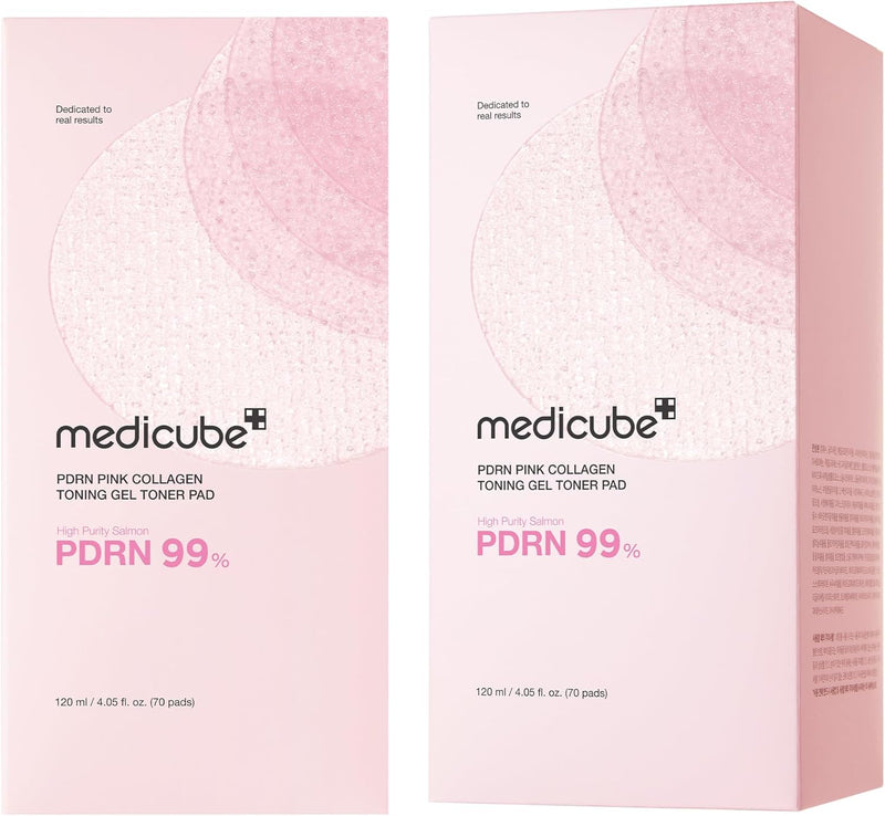 medicube Salmon DNA PDRN Pink Collagen Jelly Pad | Korean Gel Toner Pads with Niacinamide, Madecassoside, Retinol | Soothing, Radiance & Uneven Skin Tone | Korean Skin Care | 70Pads Infinity Warehouse