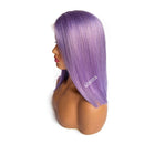 Bob Wigs Straight Human Hair T-Part Lace Front Wigs Pre Plucked Hairline with Baby Hair Slightly Bleach Knots Brazilian Virgin Remy Hair Wigs Short Bob Lilac 12" 180% Density for Women(can be Restyle) Ubetta Store