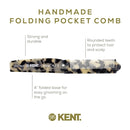 Kent 82T Handmade Folding Pocket Comb for Men, Fine Tooth Hair Comb Straightener for Everyday Grooming Styling Hair, Beard or Mustache, Use Dry or with Balms, Saw Cut Hand Polished, Made in England Infinity Warehouse