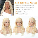 613 Blonde Lace Front Wig Human Hair Pre Plucked Bleached Knots 13x4 16" Brazilian Body Wave Lace Frontal Wig with Baby Hair 150% Density Light Blonde Human Hair Wigs for Black Women A8