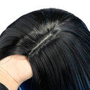 HANNE Long Body Wave Synthetic Wigs For Black and White Women Ombre Blue Heat Resistant Glueless Synthetic Hair Wavy Wigs Halloween Cosplay Party/Daily Full Wig (Ombre Blue) HANNE Store