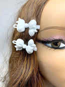 Tara Girls Self Hinge Bow Hair Barrettes 18 Pieces Selection (White) Tara