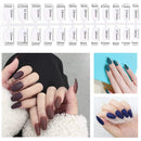 editTime 12 sets/288pcs Solid Colors Matte Acrylic Ballerina Coffin False Nails Full Cover Fake Nails Tips Natural Medium False Nail with a Crystal Nail File (Matte Ballerina) editTime
