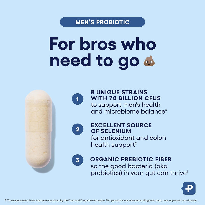 Physician's Choice Probiotics for Men - 70 Billion CFU - 8 Strains - w/Selenium & Organic Prebiotics - Supports Digestive Health, Microbiome, Colon, & Immune Health - Advanced Men's Probiotic - 30ct Infinity Warehouse