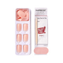 KISS imPRESS Color Press-On Manicure, Gel Nail Kit, PureFit Technology, Short Length, “Peevish Pink”, Polish-Free Solid Color Mani, Includes Prep Pad, Mini File, Cuticle Stick, and 30 Fake Nails KISS