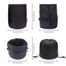Barrel Makeup Bag Travel Drawstring Cosmetic Bag Toiletry Organizer Waterproof for Women and Girls (Small, Black) Narwey