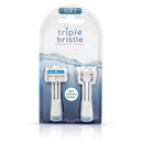 Triple Bristle Replacement Brush Head Refills Pink & Blue Bundle | Innovative 3 Head Design | Compatible w/Triple Bristle Brand Sonic Toothbrush | Color Changing Indicator Bristles Triple Bristle